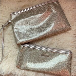 Sparkly silver Cosmetic clutch bag